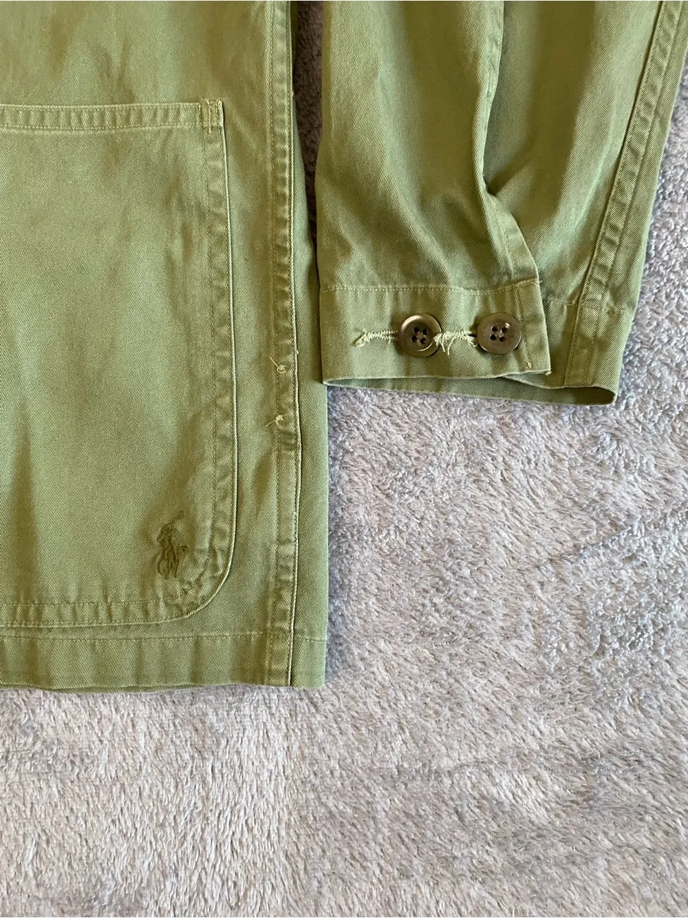 Polo Ralph Lauren Olive Green Cotton Chore Jacket Med Utility Workwear Gorpcore